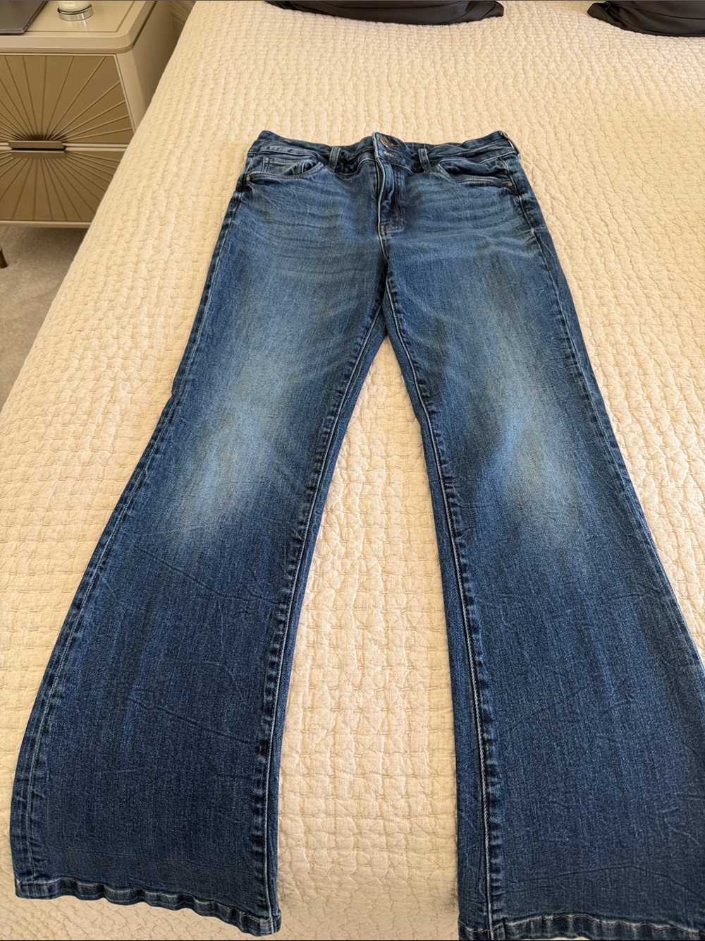 Kut from the Kloth Faded Blue Wide-Leg Flare Jeans